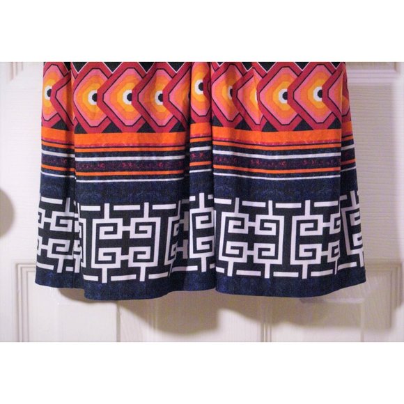 Shelly Segal Size 2 Pink & Orange Geometric Patterned Halterneck Dress Women's - Picture 4 of 10